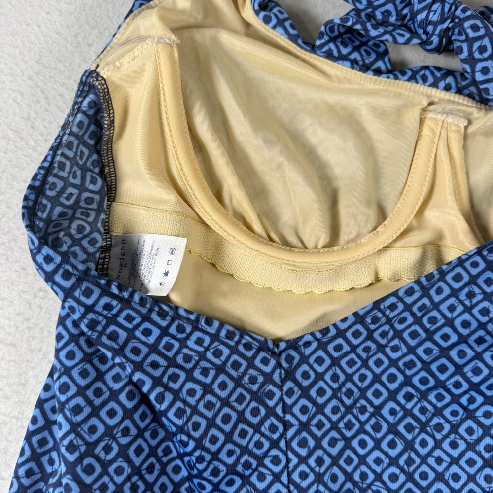 Lands' End Swimsuit One Piece Womens‎ 14 Blue Nylon Classic Ruched Tummy Control - Picture 8 of 9